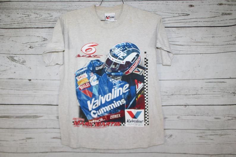 Mark Martin Valvoline Vintage Retro rint Large Graphic  Shirt