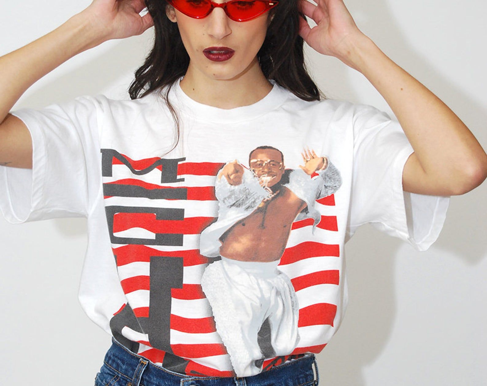 Mc Hammer T-Shirt Vintage 90S Here Comes Short Sleeve Single Stitch 1991 Tour Concert Band Hip Hop Streetwear Loose Rap