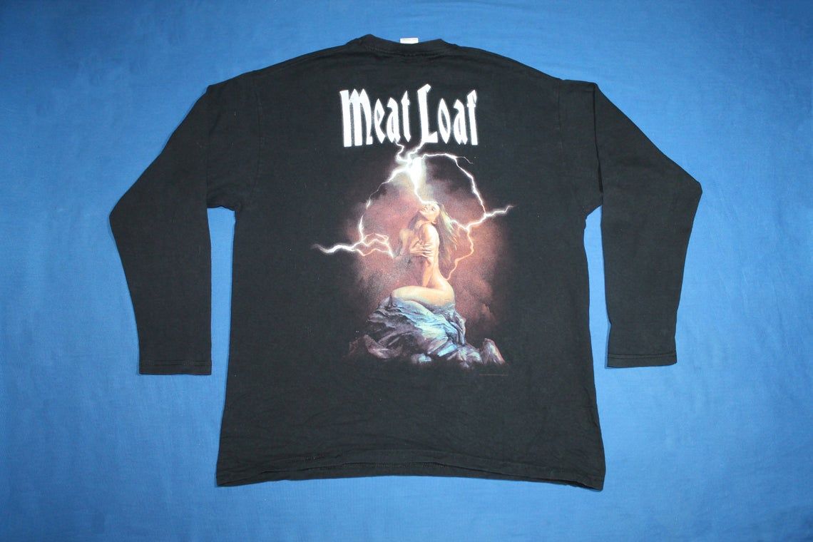 Meat Loaf Three Bats Tour Shirt Hard Rock Heavy Metal Vintage Shirt