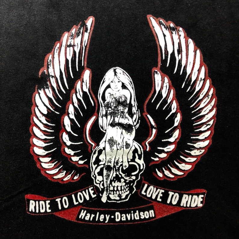 Mega Rare Vintage Harley Davidson Motorcycles Naked Women Skull 90S Brand Shirt