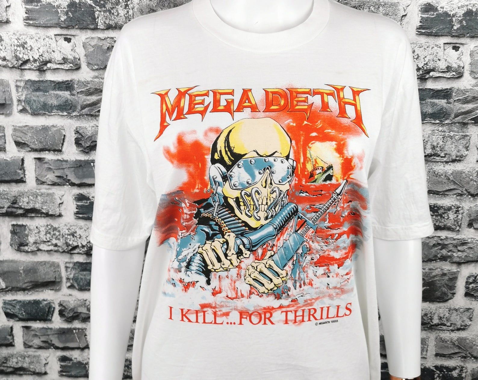 Megadeth 1988 Unworn Vintage T-Shirt / I Killfor Thrill / Clash Of The Titans / Extremely Rare / Speed Metal Band