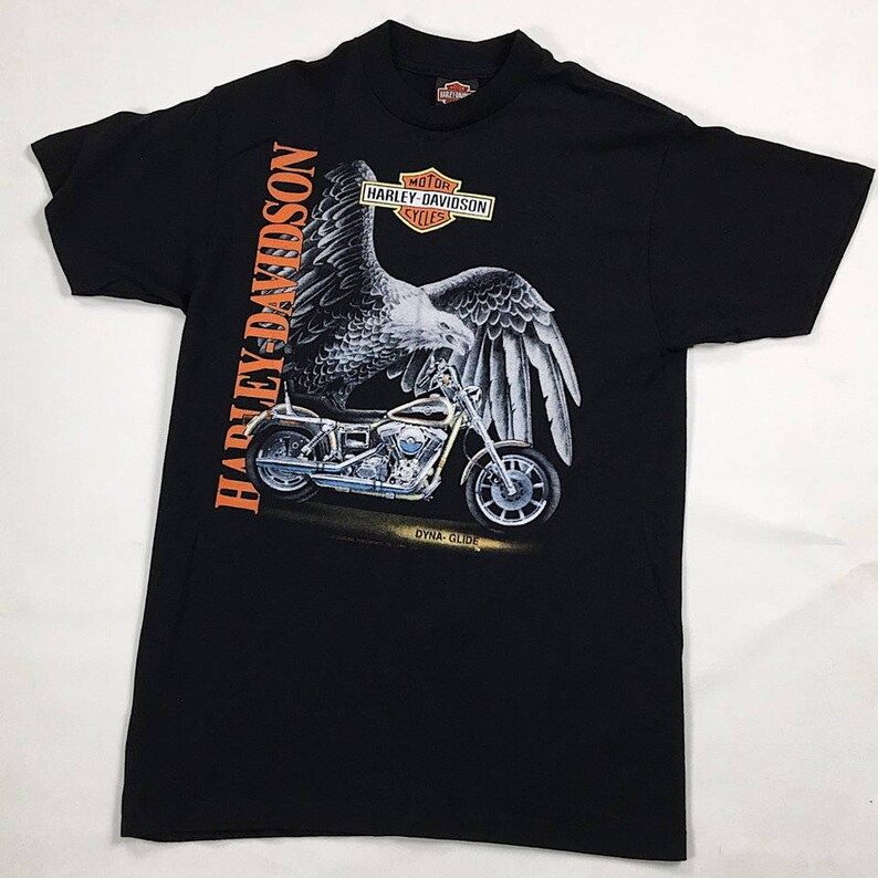 Mens Medium Vintage 1991 Harley Davidson Motorcycles Black Graphic T Shirt Made In Usa