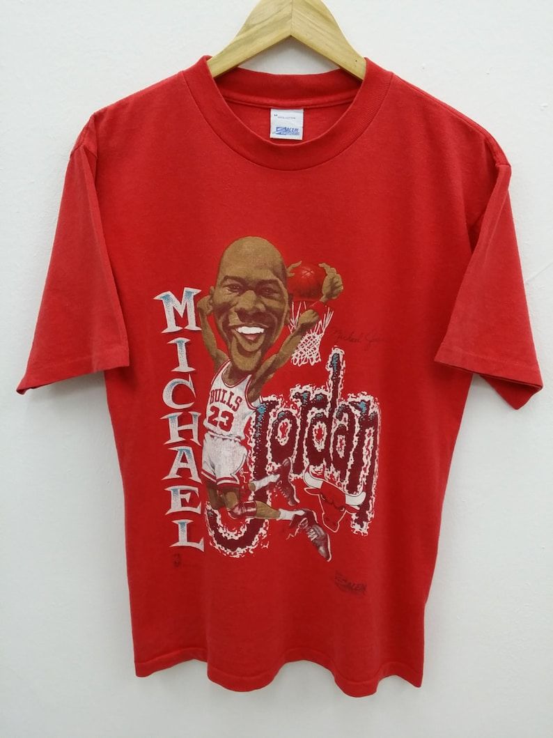 Michael Jordan Chicago Bulls Nba Shirt Vintage Michael Jordan 23 Chicago Bulls Salem Sportswear Red Tee T Shirt