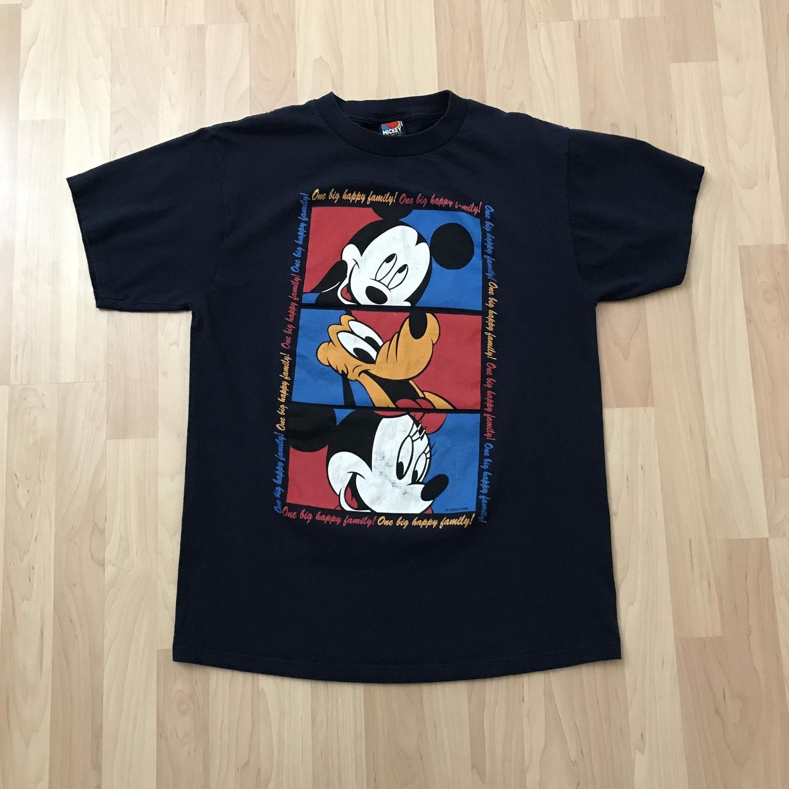 Mickey Mouse Minnie Mouse Pluto Vintage Color Block Jerry Leigh Happy Family Disney Unlimited 90S Made In Usa Blue Red T-Shirt