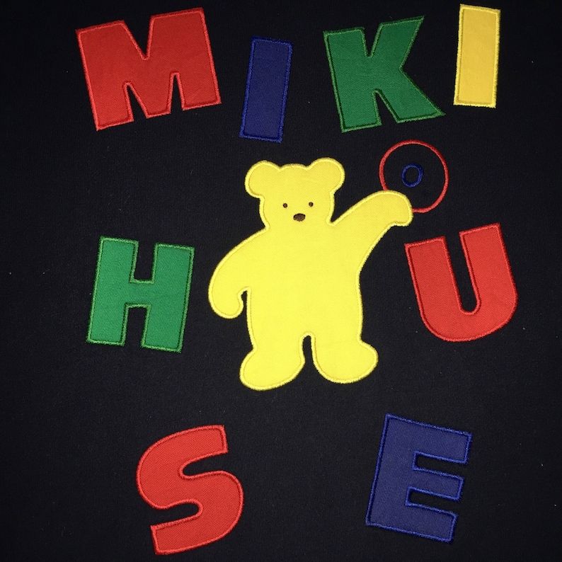 Miki House Sweatshirt Miki House Embroidery Multicolor Spellout Pullover Jumper Sweater Sportwear Hip Hop Swag Disney Characte