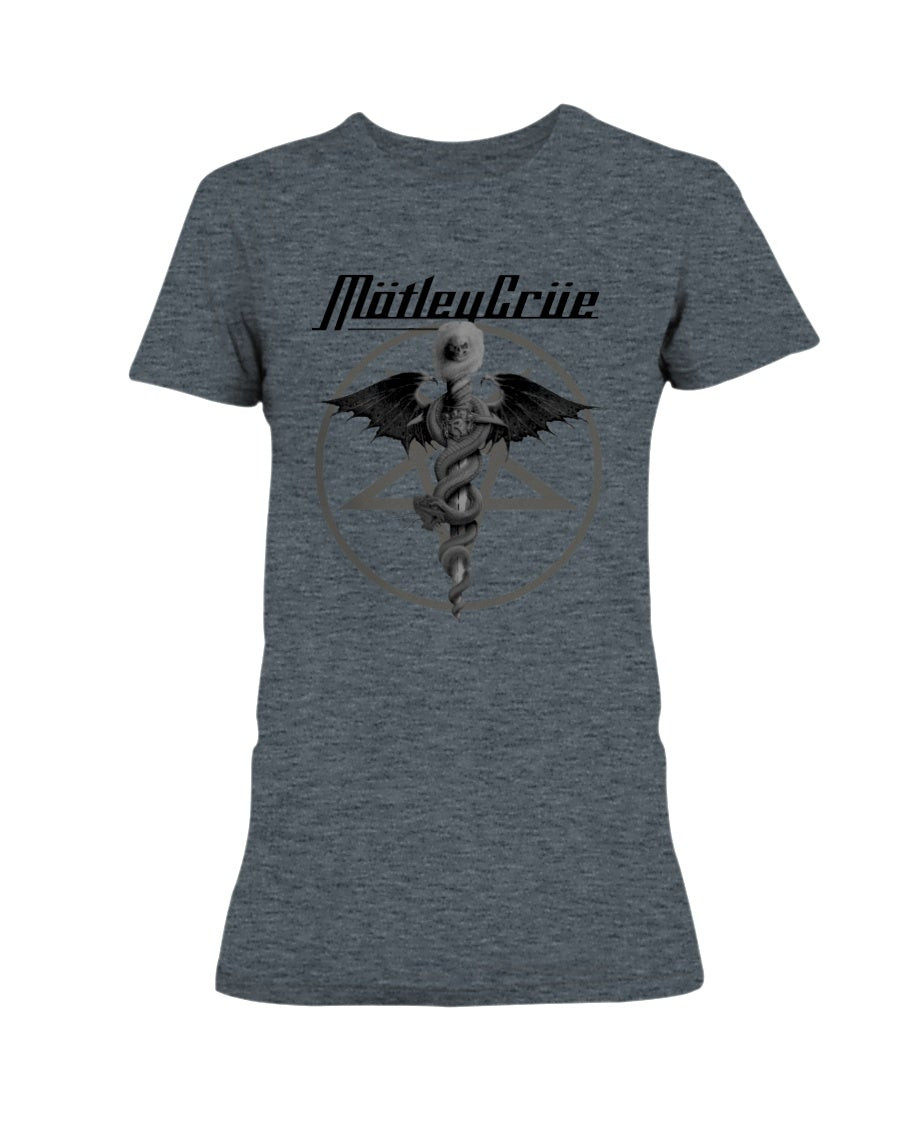 Motley Crue Dr Devil Junior Womens V Neck Classic Ladies T Shirt 211013