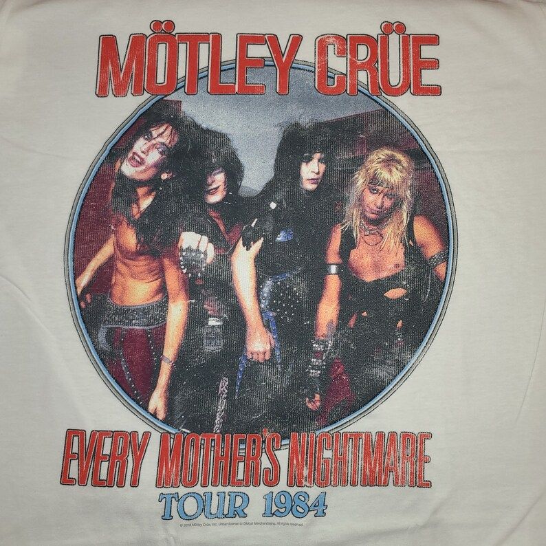 Motley Crue Every Mothers Nightmare White Vintage Tee