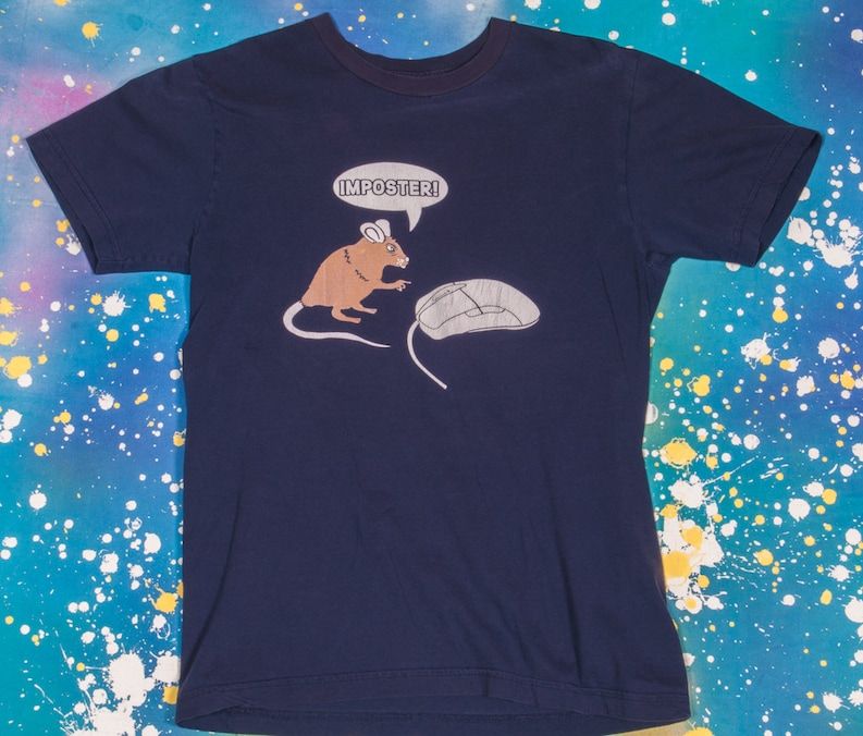 Mouse T Shirt Mens Size S Rare Design Shirt