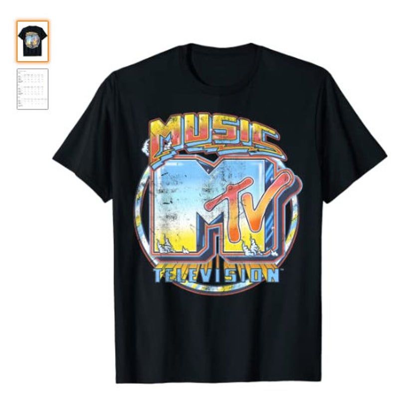 Mtv Airbrushed Music Television Logo Graphic Shirt
