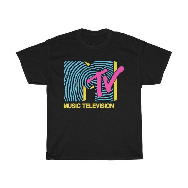 Mtv - Fingerprint 80S Design Essential Shirt, Mtv,Beavis And Butthead