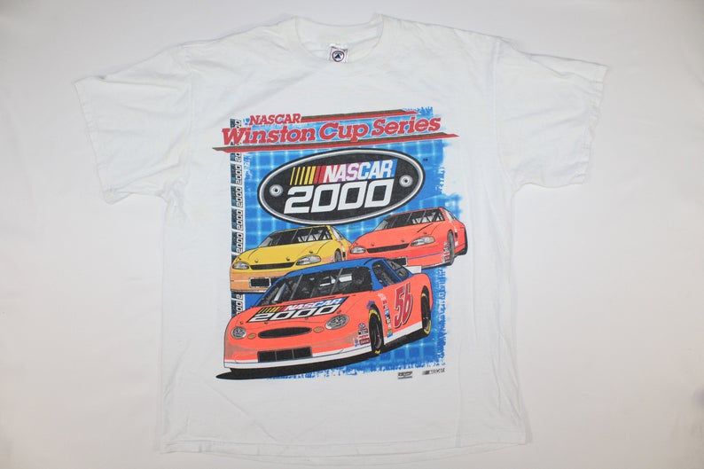 Nascar 2000 Winston Cup Series Vintage Retro Double Sided Graphic Shirt