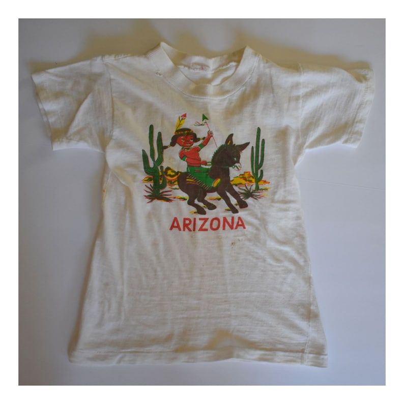 Native American Boy T Shirt Vintage 70S Arizona Souvenir Tee Child Size 3T