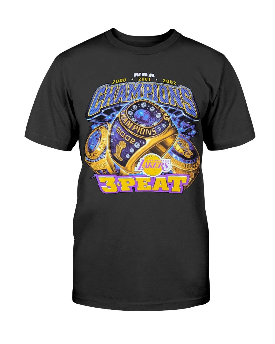Nba Los Angeles Lakers 3 Peat T Shirt Kobe Shaq Championship X Vintage T Shirt 210916