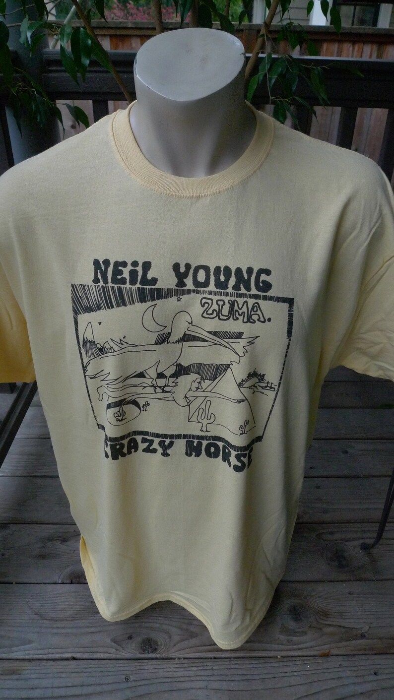 Neil Young Zuma Yellow Background Shirt Single Sided