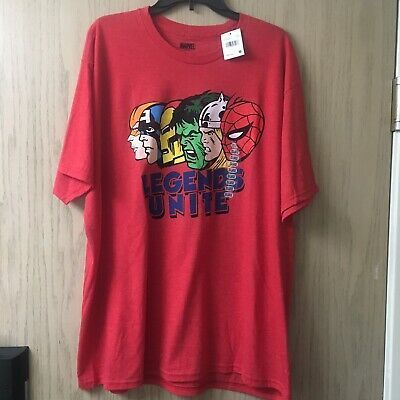 New 2 Marvel Comics AvengersVintage shirt Red Legends Unite shirt