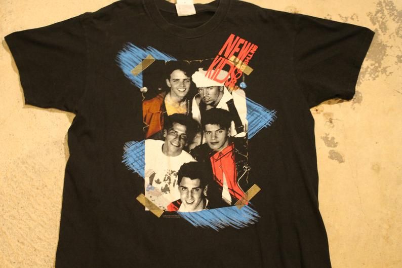 New Kids On The Block 90s Music Promo Graphic Vintage  Band Print Concert Tour Shirt