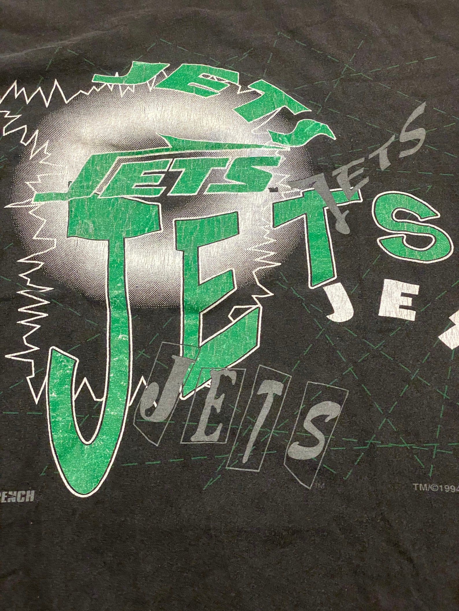 New York Jets Shirt / Vintage / Nfl Football / Trench / 1994 /