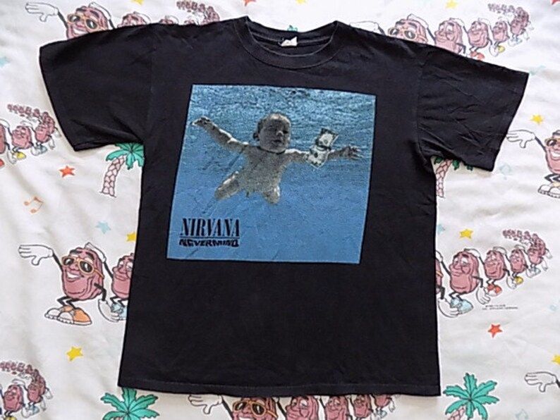 Nirvana Nevermind Album Cover T Shirt Size S M Grunge Early 90S Worn In
