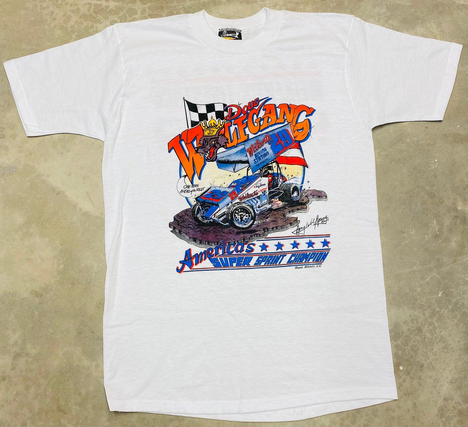 Nos Vintage 1986 Doug Wolfgang Weikerts Livestock 29 S Car Tee -