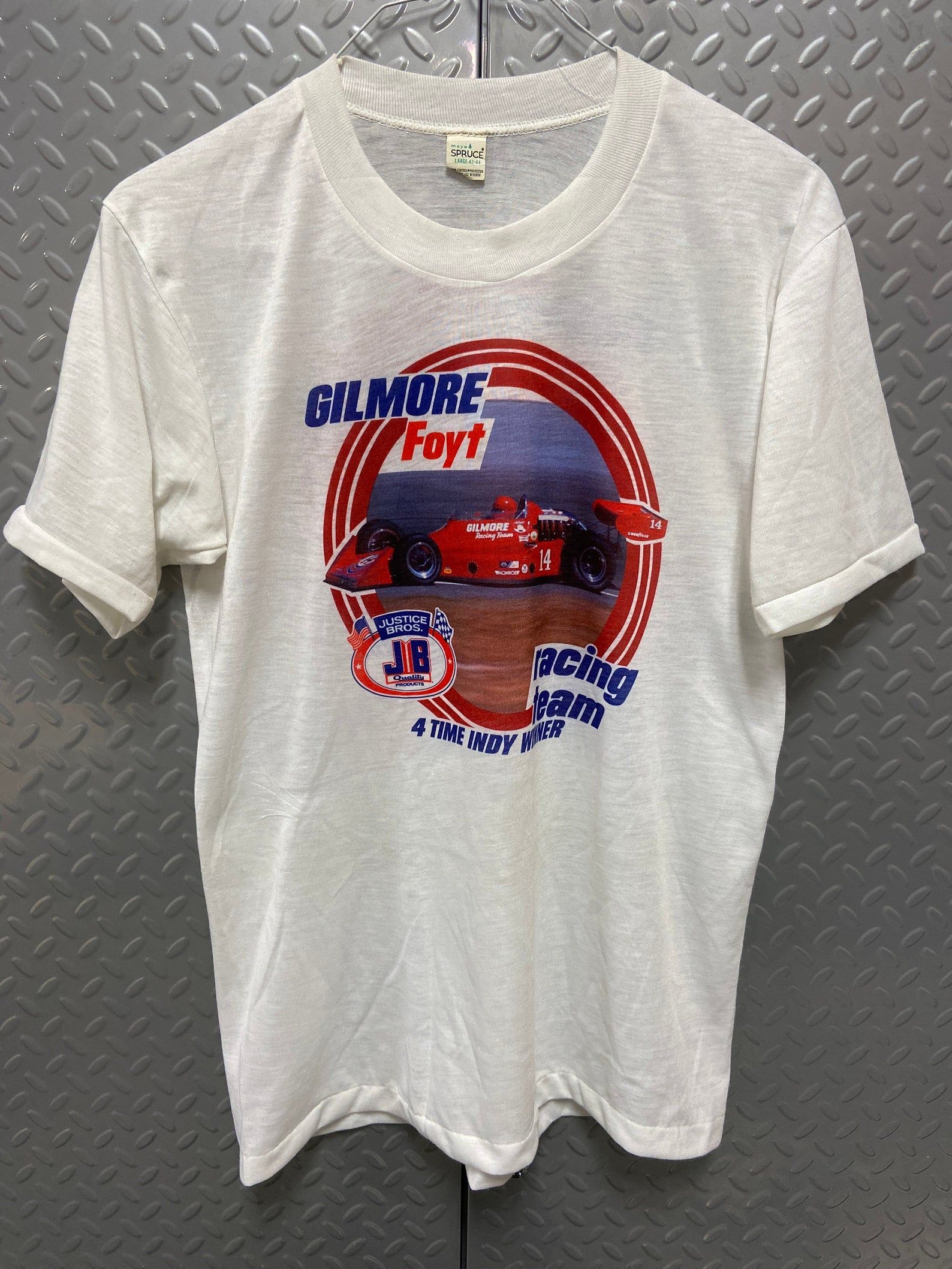 Nwot Vintage Aj Foyt Justice Bros Indy Car L