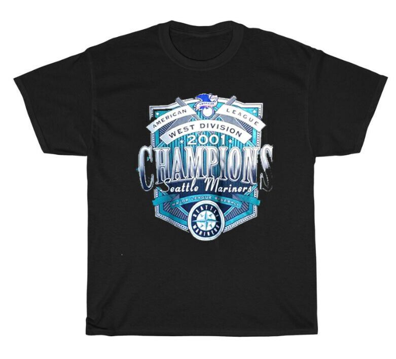 Nwt Vintage Seattle Mariners Baseball 2001 West Division Champions Shirt Mlb