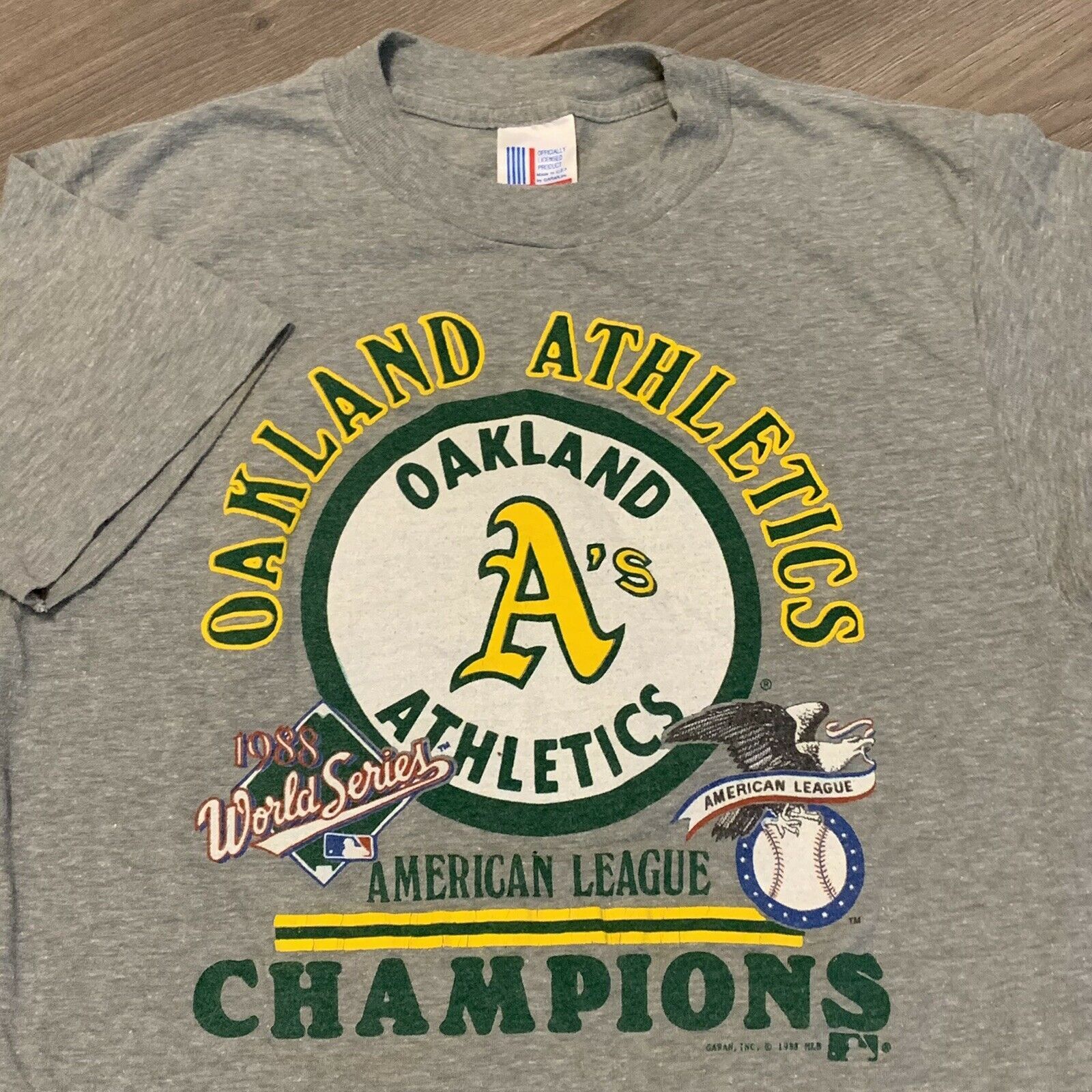 Oakland Athletics Shirt Adult Medium Gray Vintage 80S Mlb Baseball Al Champion