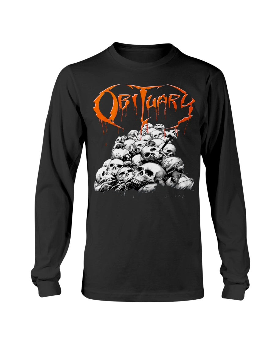 Obituary 1991 Vintage  Very Rare Skulls Long Sleeve T Shirt 082821