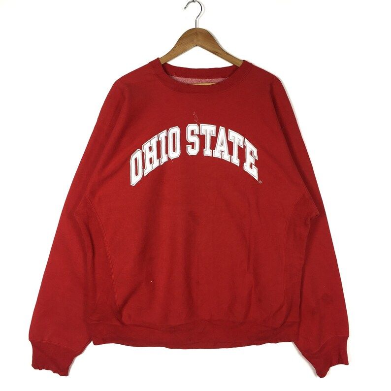 Ohio State Embroidery Spell Out Bigo Logo Ohio State Oversized Sweatshirt