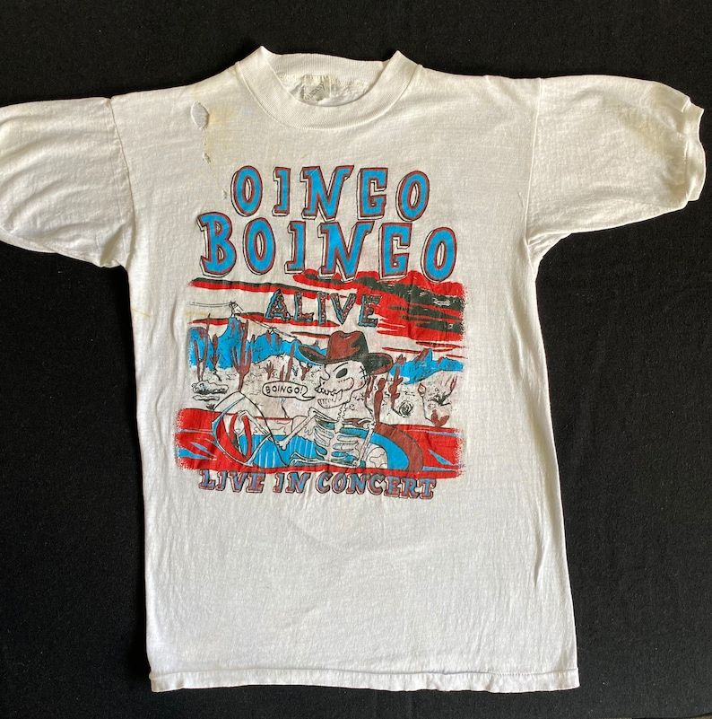 Oingo Boingo Live In Concert 80S Rare And Scarce Amazing Graphics Soft And Sweet Band T Shirt