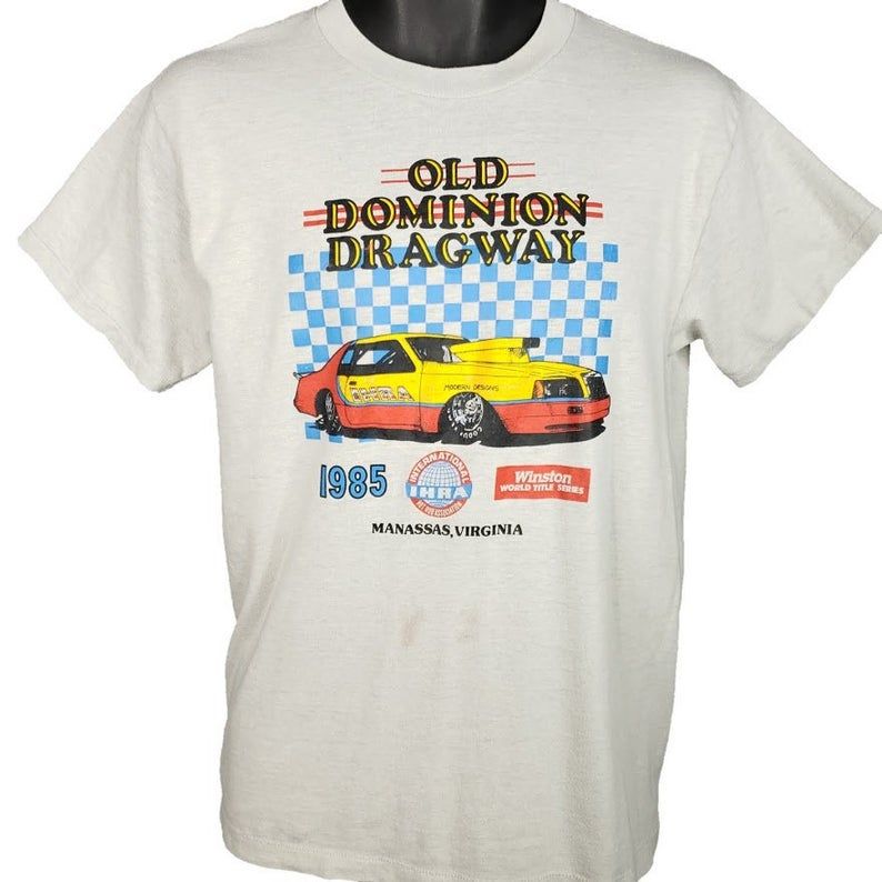Old Dominion Dragway Vintage 80s 1985 IHRA Winston World Title Series Racing Shirt