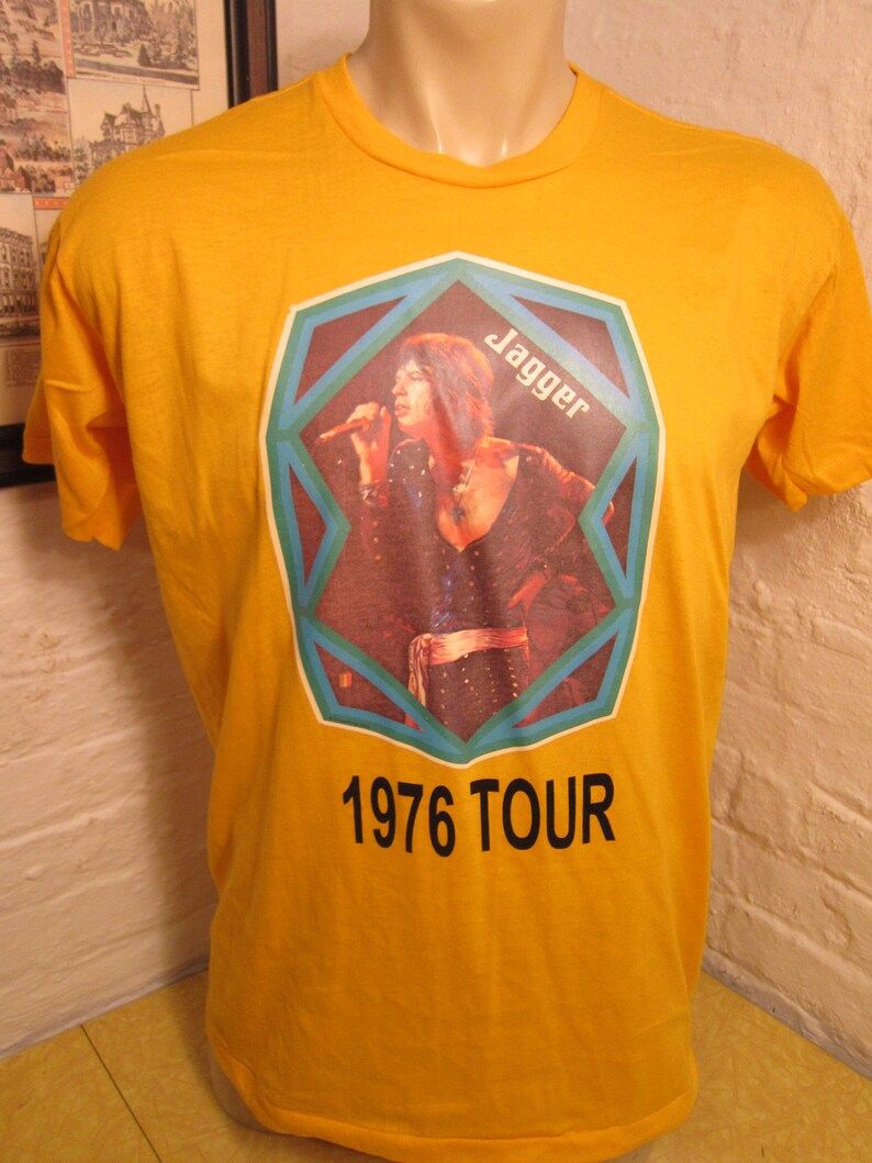 Old Sock Dated 1977 Mick Jaggerrolling Stones Shirt Single Sided Fully Licensed
