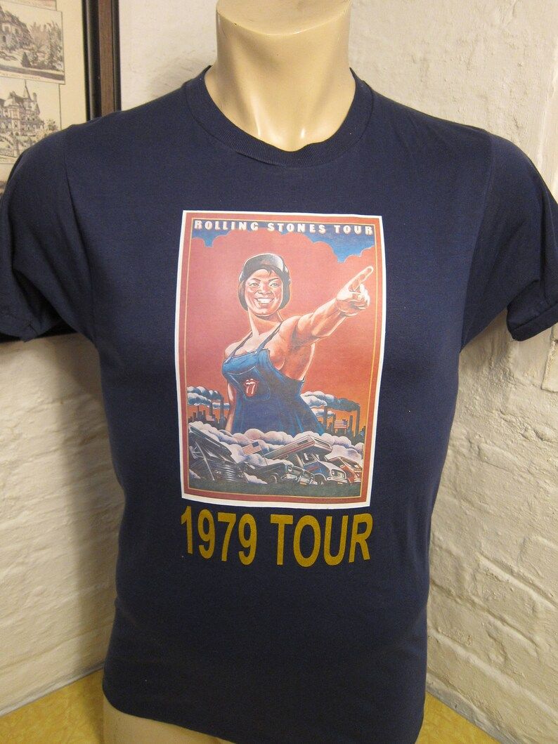 Old Sock Dated 1979 Rolling Stones Shirt Single Sided Screen Stars Fully Licensed