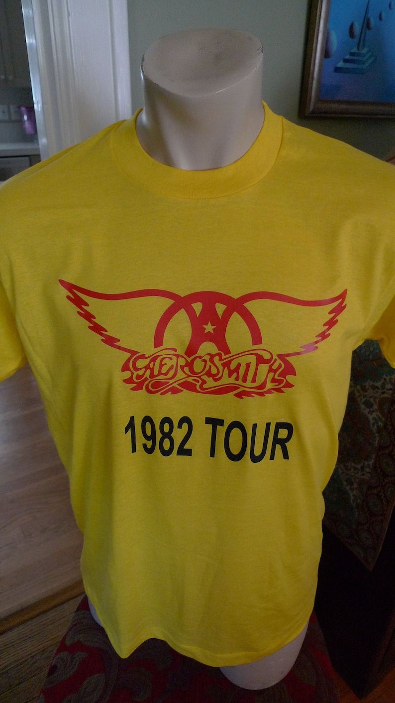 Old Stock 1982 Aerosmith Shirt Single Sided Single Stitched C Licensed By Rag Doll 1982
