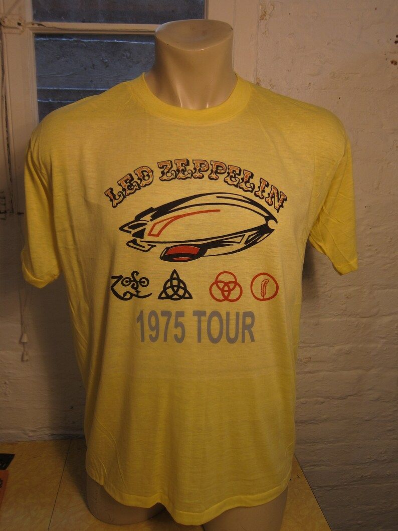 Old Stock Dated 1975 Led Zeppelin Shirt Deadstock Unworn Single Sided