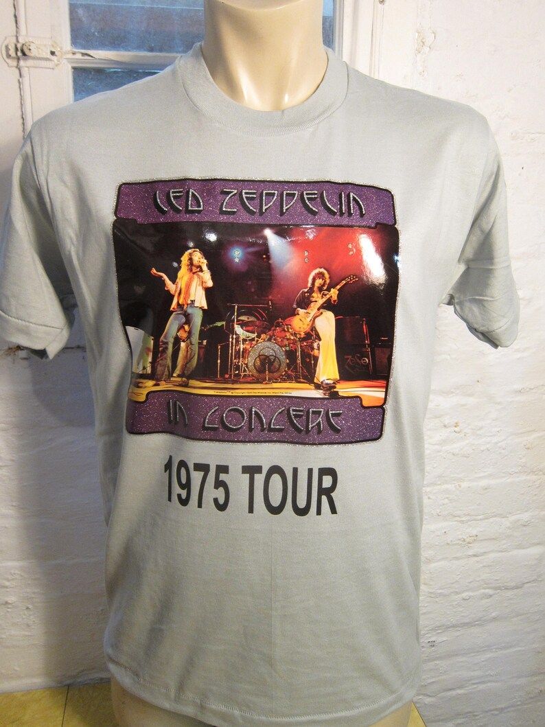 Old Stock Dated 1975 Led Zeppelin Shirt Deadstock Unworn Single Sided Screen Stars