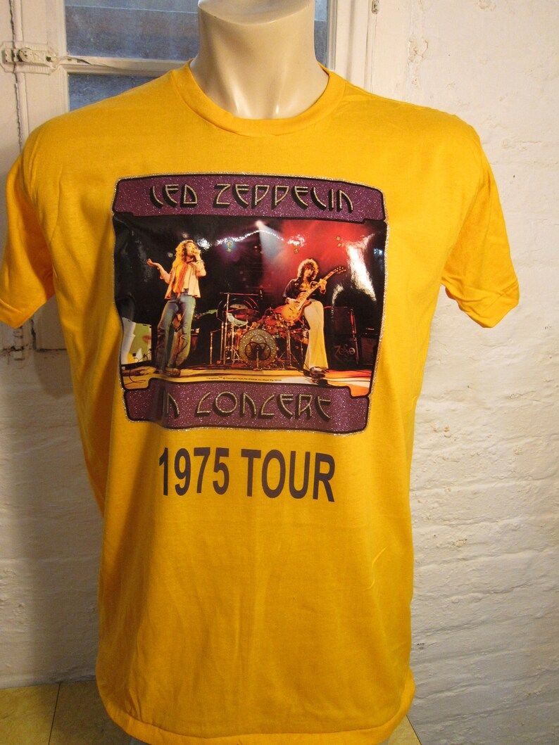 Old Stock Dated 1975 Led Zeppelin Shirt Single Sided Deadstock Unworn
