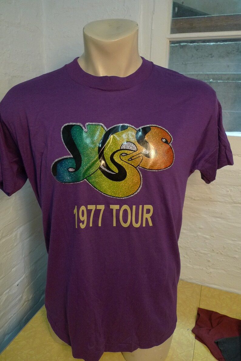 Old Stock Dated 1977 Yes Shirt Single Sided Deadstock Unworn Single Stitched Screen Stars