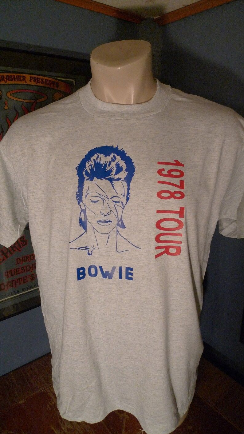 Old Stock Dated 1978 David Bowie Shirt Single Sided Screen Stars Single Stitched C Wild Side 1977