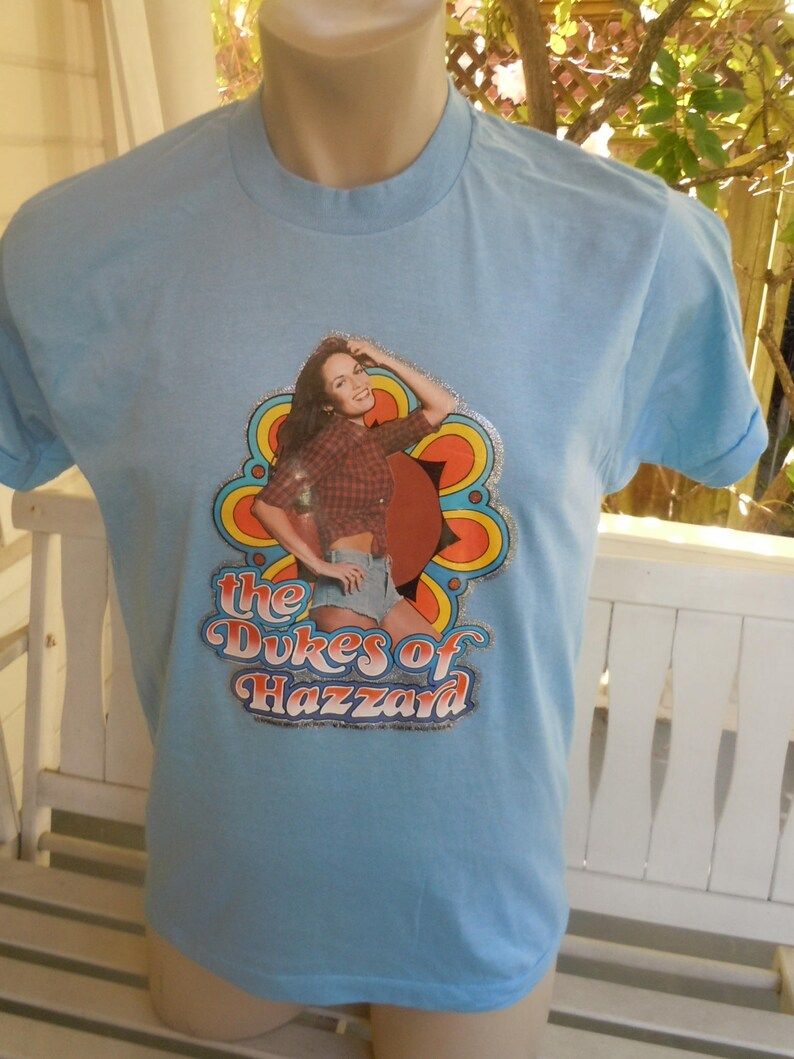 Old Stock Dated 1979 Dukes Of Hazzard Daisy Duke Shirt Single Sided Screen Stars