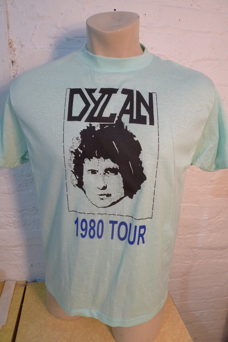 Old Stock Dated 1980 Bob Dylan Shirt Single Sided Deadstock Unworn Single Stitched