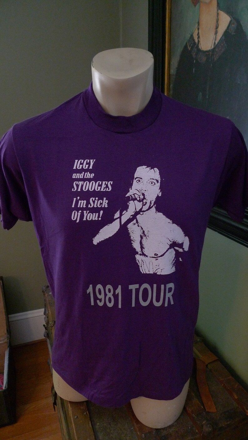 Old Stock Dated 1981 Iggy And The Stooges Shirt Deadstock Single Sided Single Stiched C Licensed By Roach 1978