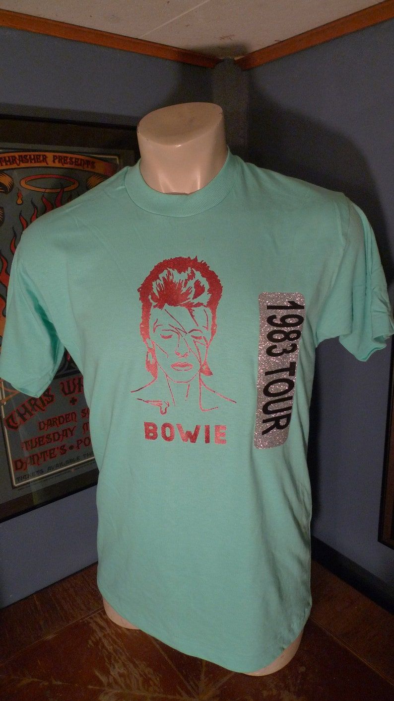 Old Stock Dated 1983 David Bowie Shirt Single Sided Deadstock Unworn Single Stitched C Licensed By Roach 1982