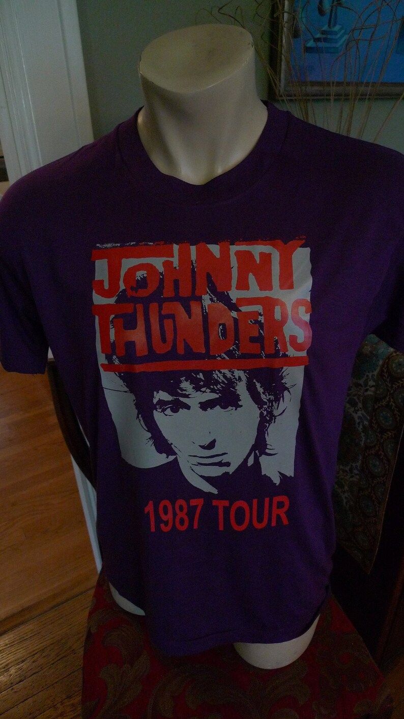 Old Stock Dated 1987 Johnny Thundersnew York Dolls Shirt Screen Stars Single Stitched C Licensed By Roach 1986