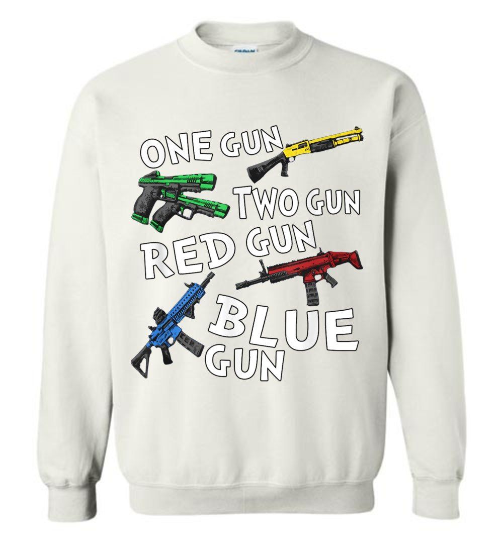 One gun two gun red gun blue gun Sweatshirt one gun two gun red gun blue gun sweatshirt gbpvl