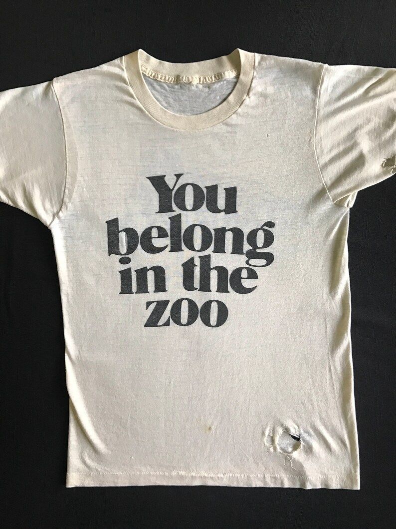 Outstanding Tissue Thin 80S Message T Shirt