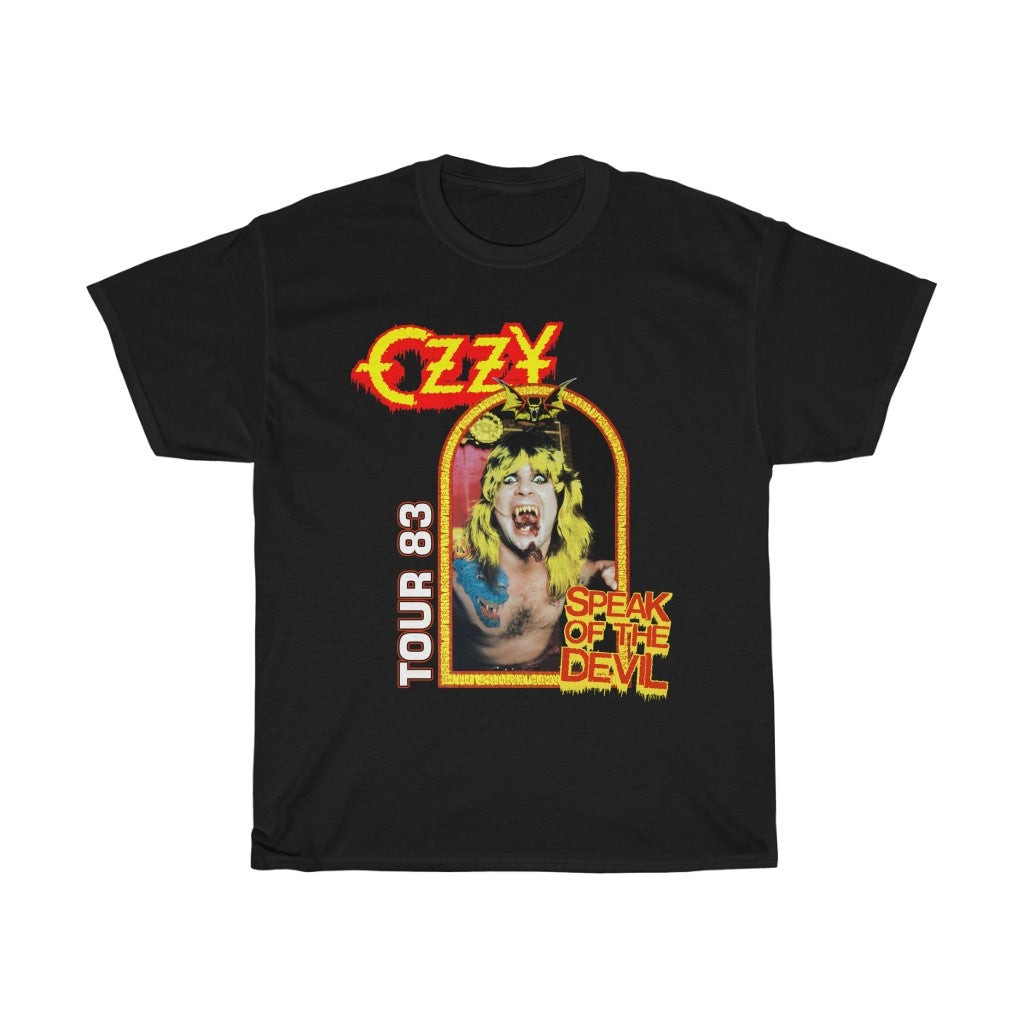 Ozzy Concert Tee Shirt Speak Of The Devil Tour 1983 Classic Rock Metal Rock And Roll Vintage Mens Vintage Tee 211120