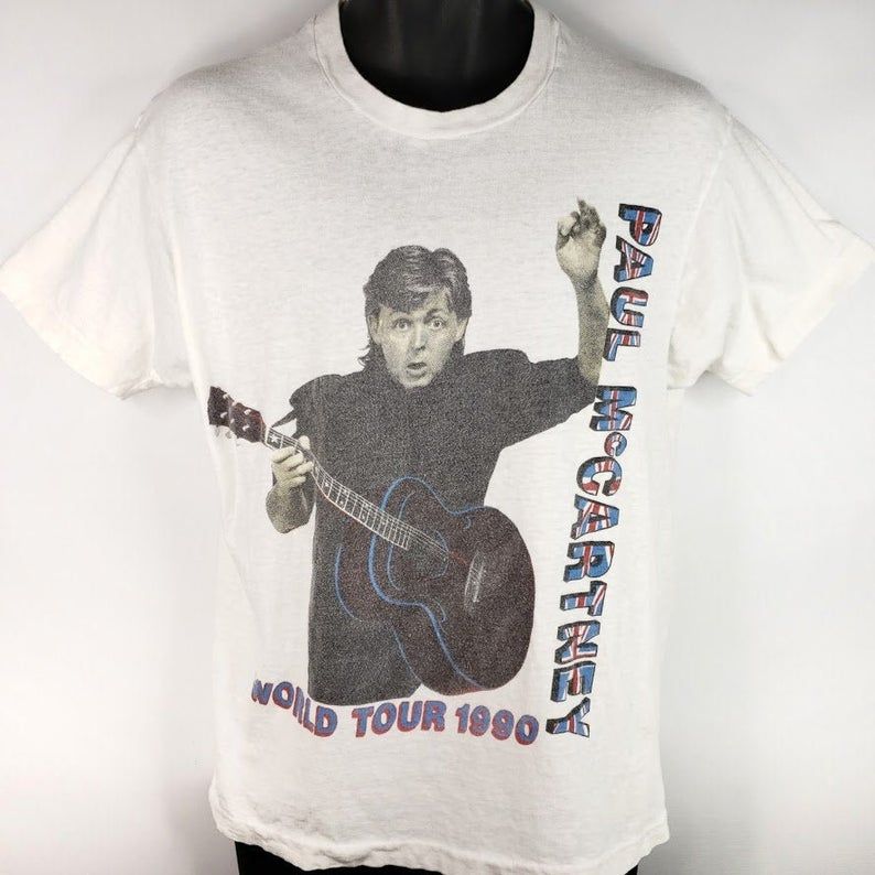 Paul McCartney T Shirt Vintage 90s 1990 World Tour Friends Of The Earth Shirt