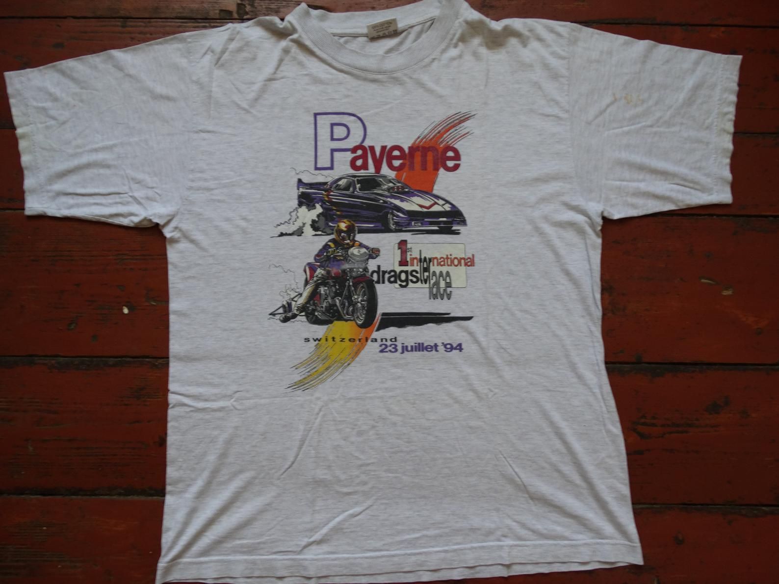 Payerne Switzerland 1St International Dragster Race Shirt 1994 Motosport Shirt Motor Racing European Drag Racing Championship