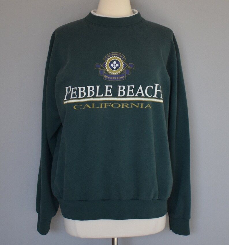 Pebble Beach Sweatshirt Vintage 90S Monterey Souvenir 1990S California Pullover Jumper