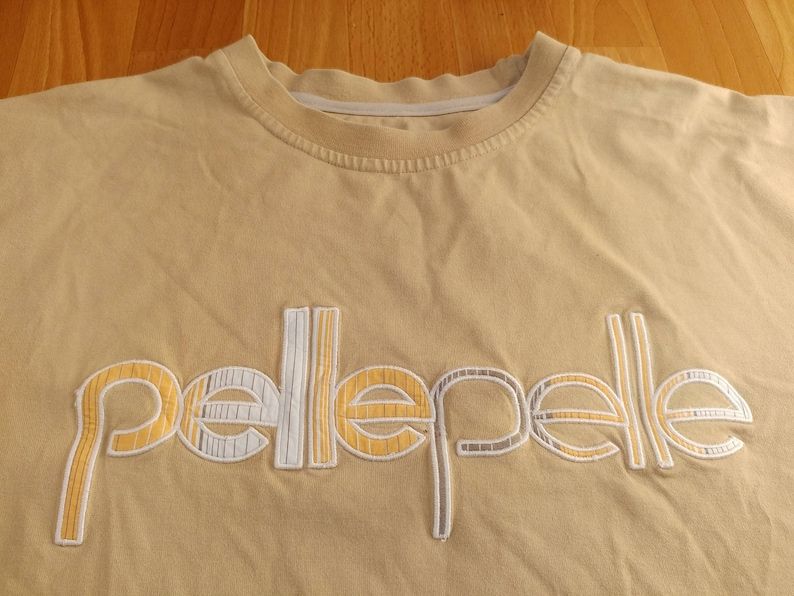 Pelle Pelle T Shirt Vintage Beige Marc Buchanan Jersey 90S Hip Hop Shirt Of 1990S Hip Hop Clothing Gangsta Rap